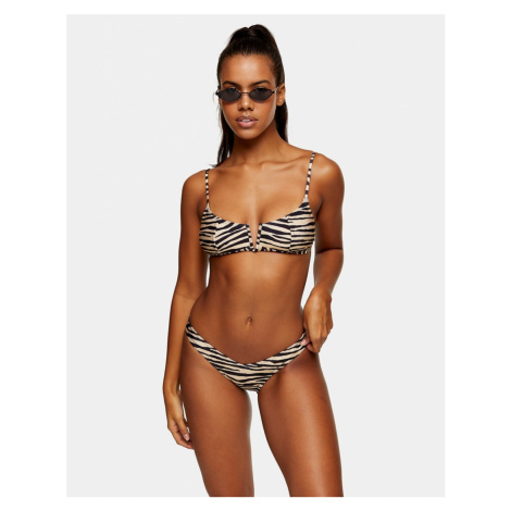 Topshop v-shaped bikini bottom in zebra print-Neutral | Modio.cz