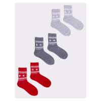 Yoclub Kids's Christmas Socks 3-Pack SKA-X047U-AA00