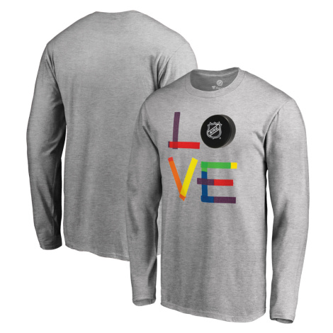 NHL produkty pánské tričko s dlouhým rukávem grey NHL logo Hockey Is For Everyone Love Square Fanatics