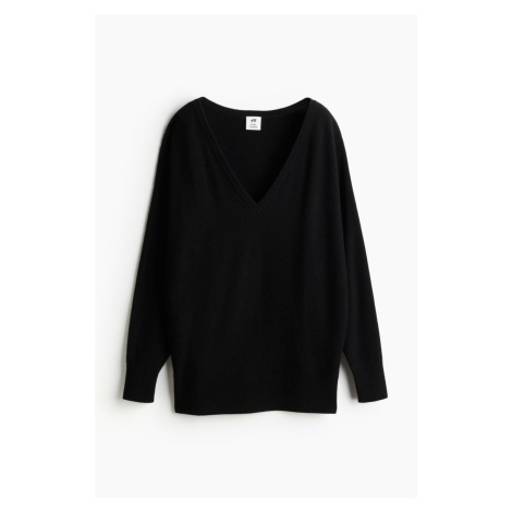 H & M - Oversized kašmírový svetr - černá H&M