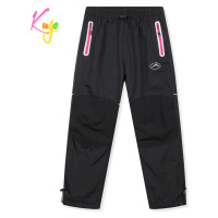 Dívčí šusťákové kalhoty, zateplené KUGO DK8237, černá / růžové zipy Barva: Černá