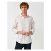 Koton Men's White Classic Collar Long Sleeve Basic Shirt