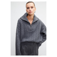 VATKALI Turtleneck Zipper Knit Sweater