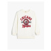 Koton Sweat Long Sleeve Crew Neck City Printed Raised