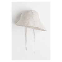 H & M - Lněný letní klobouček - béžová