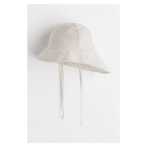H & M - Lněný letní klobouček - béžová H&M
