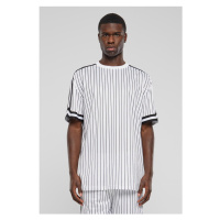 Urban Classics / Oversized Striped Mesh Tee white/black