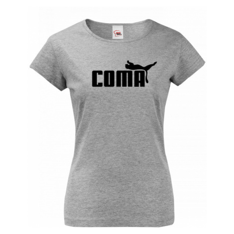 ★ Dámské tričko s oblíbeným motivem Coma - vtipná parodie na značku Puma BezvaTriko