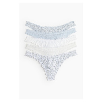 H & M - Kalhotky thong 5 kusů - bílá