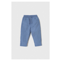 Dětské bavlněné kalhoty United Colors of Benetton hladké