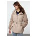 Trendyol Mink Oversize Belted Hooded Parka Coat