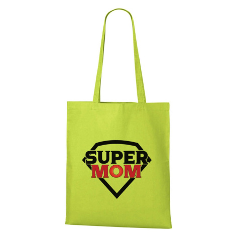 DOBRÝ TRIKO Bavlněná taška s potiskem Super mom Barva: Limetková