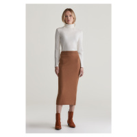 SUKNĚ GANT WOOL KNIT SKIRT CACAO