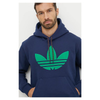 Mikina adidas Originals Hooded Sweat pánská, tmavomodrá barva, s kapucí, s aplikací, JN5968