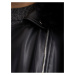 Černá dámská koženková bunda s umělým kožíškem ORSAY
