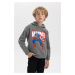 DEFACTO Boys Marvel Logo Only Thick Hooded Sweatshirt