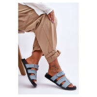 Dámské látkové sandály na zip Modrý Lamirose
