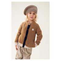 Dětský vlněný kardigan Liewood Tiago Knit Cardigan hnědá barva, LW19166