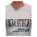 Buďchlap Jedinečné šedé tričko s nápisem street S1894