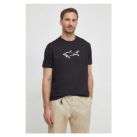 Bavlněné tričko Paul&Shark černá barva, s potiskem, 24411085