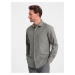 Men's REGULAR FIT shirt with pocket - khaki V4 OM-SHCS-0148