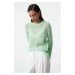 Trendyol Mint Transparent Knitwear Sweater