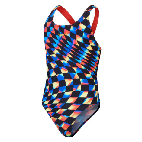 Speedo digital allover leaderback girls black/red