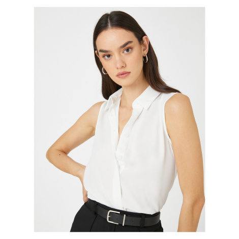 Koton Basic Shirt Sleeveless Hidden Button