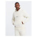 BASIC men's cotton tracksuit set kangaroo sweatshirt + joggers - cream V5 Z85