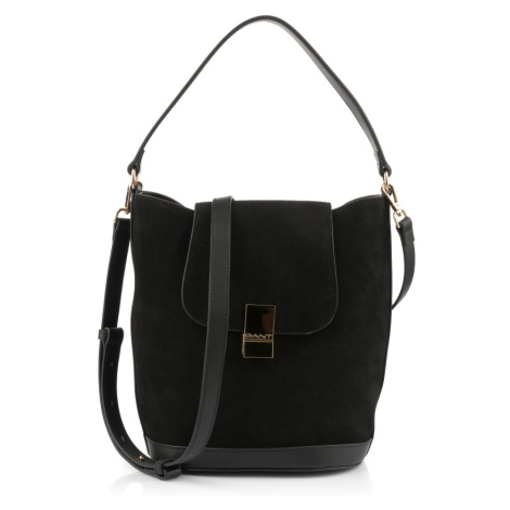KABELKA GANT BUCKET SUEDE BAG BLACK