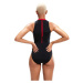 Dámské plavky speedo womens printed hydrasuit black/fed red/chroma