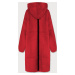 Červený přehoz přes oblečení s kapucí á la alpaka (B3005) Červená