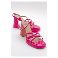 LuviShoes OPPE Fuchsia Patent Leather Women's Heeled Shoes