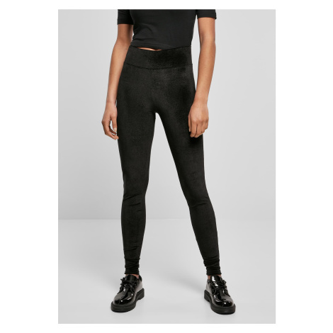 Dámské sametové legíny s vysokým pasem černé Urban Classics