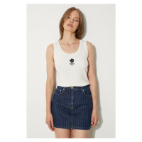 Top Kenzo Boke 2.0 Rib Tank Top dámský, béžová barva, FE62PU4733LG.01