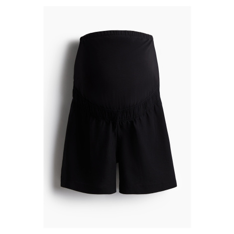 H & M - MAMA Linen-blend shorts - černá H&M