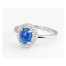 Dámský stříbrný prsten s modrým opálem STRP0443F