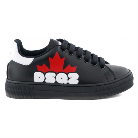 Tenisky dsquared half leaf logo print boxer sneakers lace up černá Dsquared²
