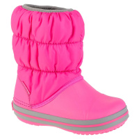 TMAVĚ RŮŽOVÉ DÍVČÍ SNĚHULE CROCS WINTER PUFF BOOT KIDS Tmavě růžová