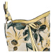 Květinová dámská koženková kabelka Elena, žluto-béžová