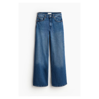 H & M - Wide High Jeans - modrá