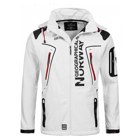 Luxusní značková pánská softshellová bunda GEOGRAPHICAL NORWAY s odepínatelnou kapucí. Barva: Bí