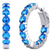 Silvego Luxusní stříbrné náušnice kruhy se světle modrými zirkony MW02722ELB