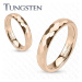 Tungstenový prstýnek - zlatorůžový, broušení do šestihranů