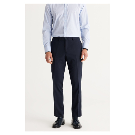 ALTINYILDIZ CLASSICS Men's Navy Blue Comfort Fit Elasticated Waist, Patterned Flexible Trousers. AC&Co / Altınyıldız Classics