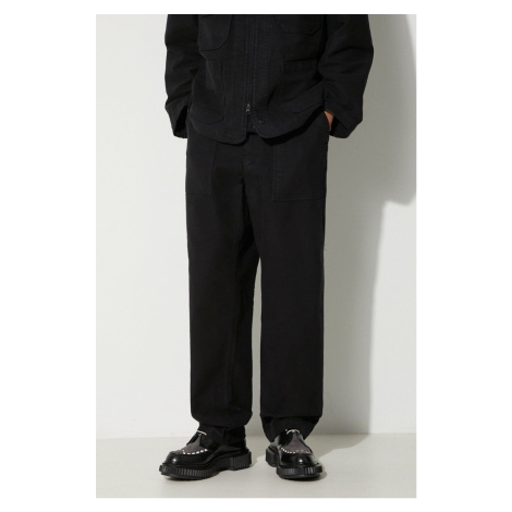 Bavlněné kalhoty Engineered Garments Fatigue Pant černá barva, jednoduché, 23F1F004.SD010