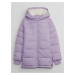 Světle fialová holčičí zimní prošívaná bunda s kapucí GAP