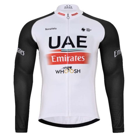 BONAVELO Cyklistický dres s dlouhým rukávem zimní - UAE 2023 - červená/černá/bílá