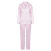 Towel City Dámské saténové dlouhé pyžamo TC055 Light Pink