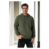 12612 Dewberry Hooded Kangaroo Pocket Mens Sweatshirt-Khaki